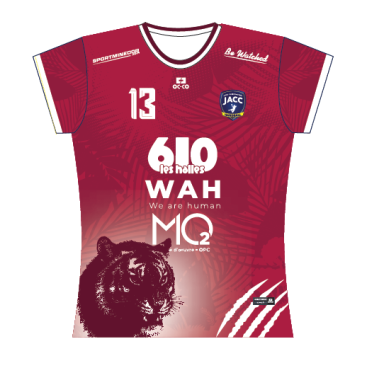 Maillot sublimé Bordeaux Femme JACCHB - Pas de n° ou personnalisation